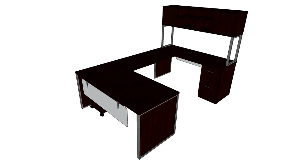 OFM Fulcrum Series Office Furniture Set, 66' U-Shaped Desk