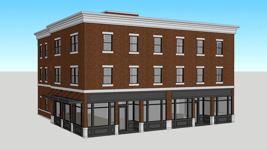 New urban mixed use storefront building (urban/TND)