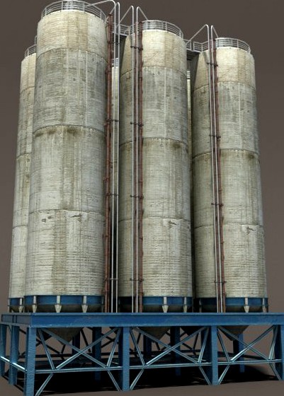 Chemical Silos Low Poly 3d Moldel 3D Model