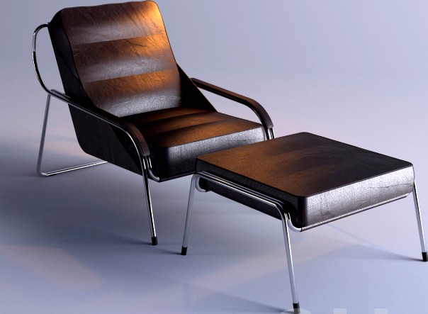 Zanotta maggiolina lounge chair with footstool