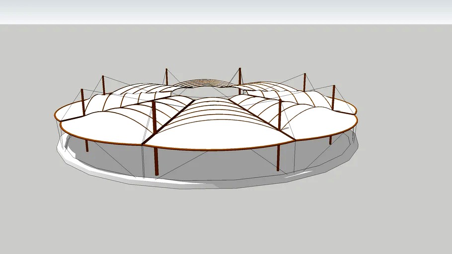 Arena with tensile structure