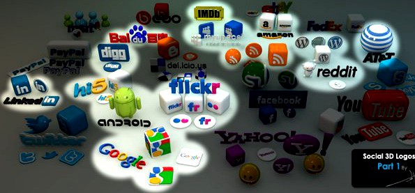 Social Media 3D Icons and Logos 1 3D Model