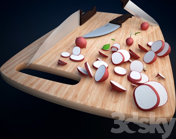 Slicing radishes