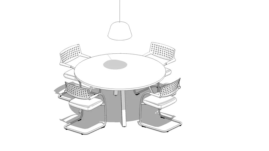 Meeting round table with chairs and pendant