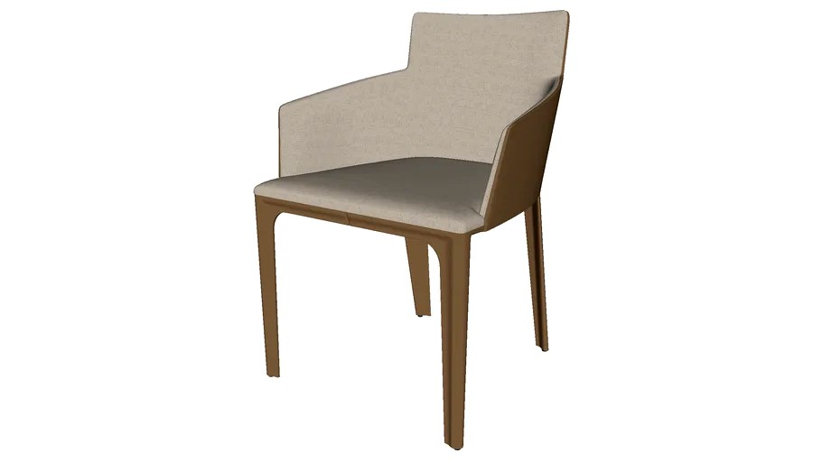 Oxford Dining Chair in Raw Linen and Dark Beige Reclaimed Leather by Modloft