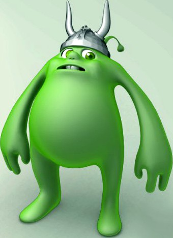 Monster with helmet 3D Model