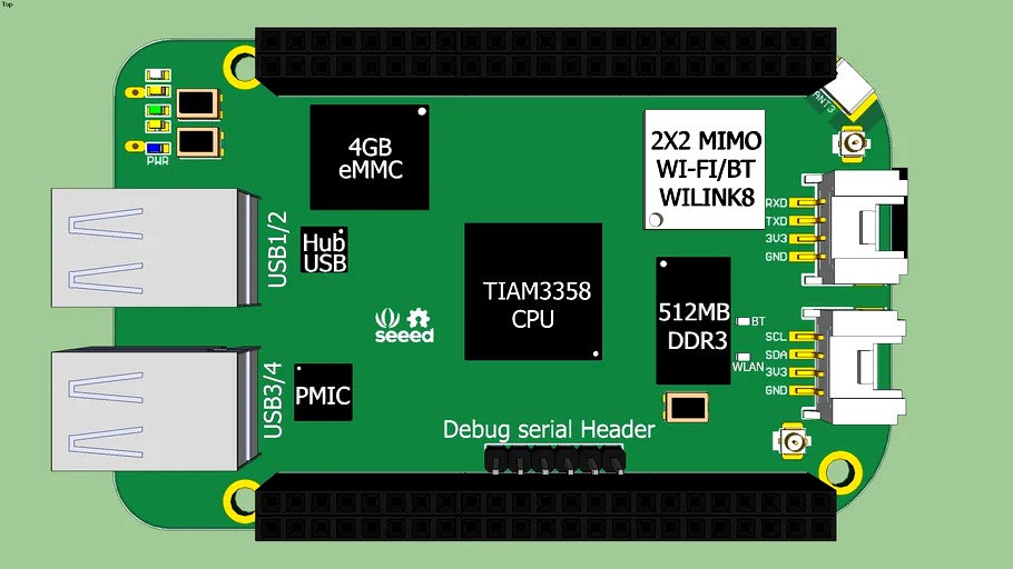 Beaglebone Green Wireless 3D