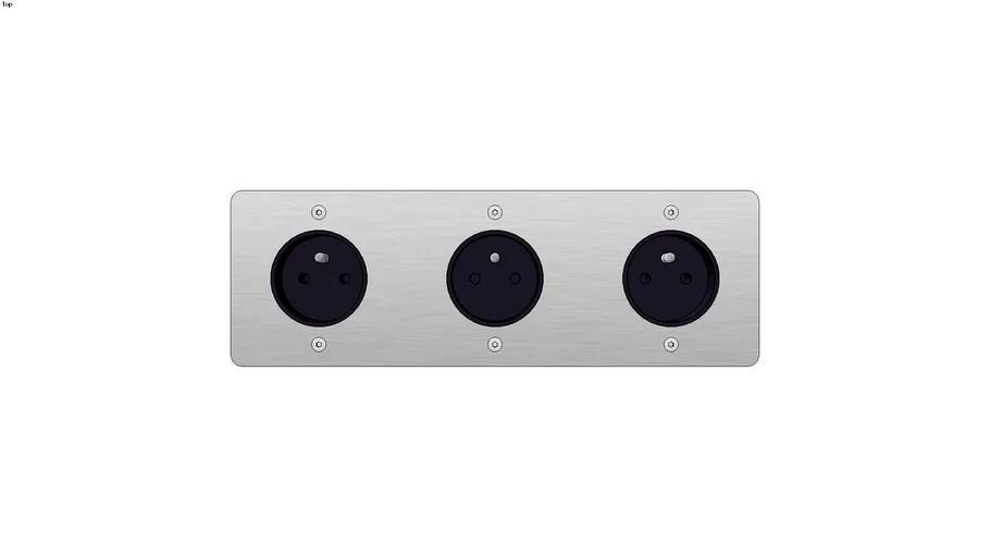 S800359CV, Sequence 5 3 SO Schuko 16A, Bright Chrome