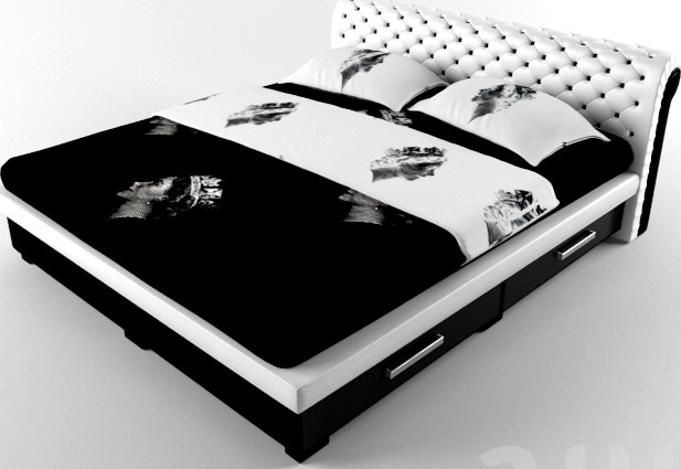 Black &amp; White &#039;Domino&#039; Bed