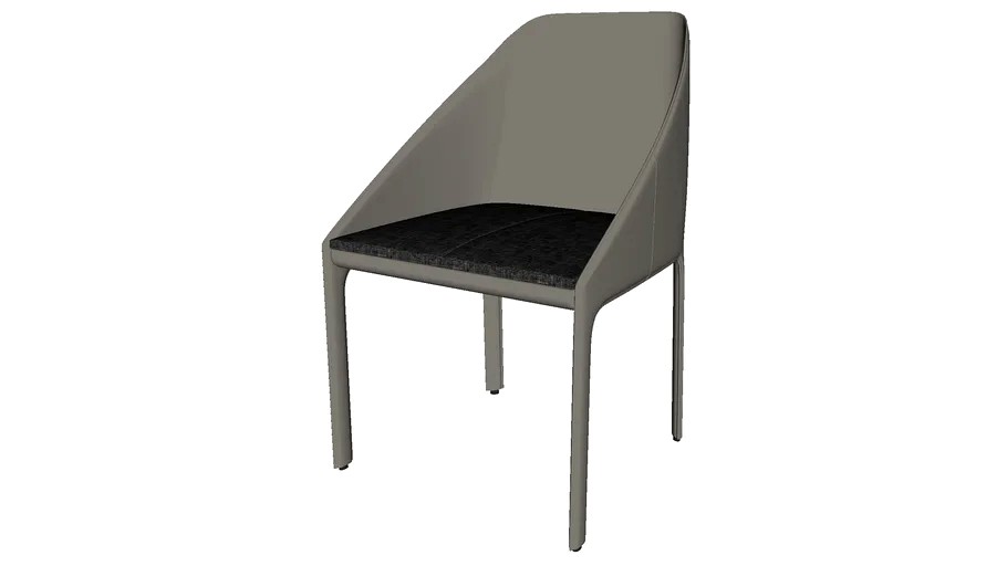 Sidney Dining Chair in Charcoal Denim and Gray Reclaimed Leather by Modloft