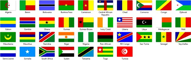 African flags textures 3D Model