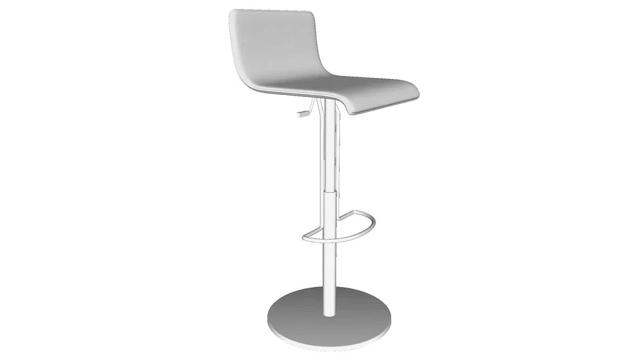 Prato Adjustable Barstool in White Reclaimed Leather by Modloft