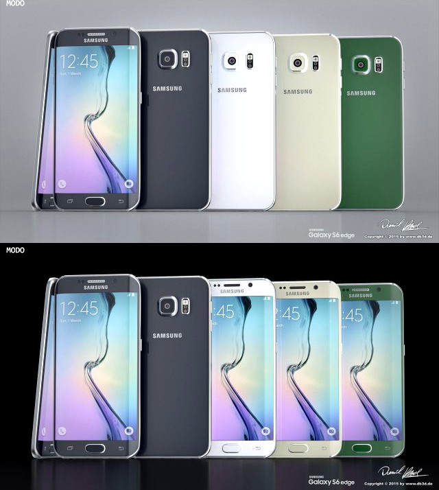 Samsung Galaxy S6 Edge All Colors Modo Octane 3D Model