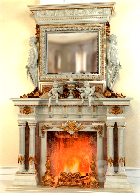 Fireplace in the Baroque style