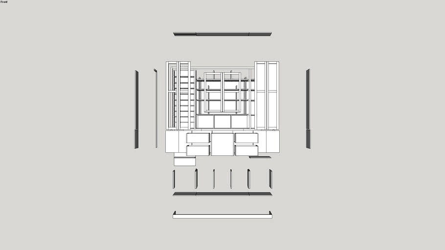 Display bookcase exploded view