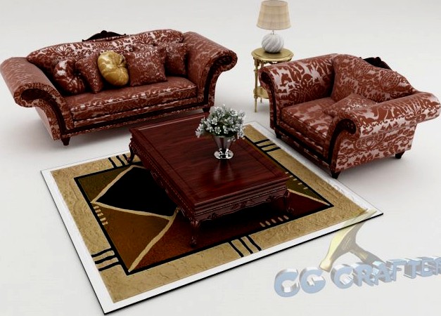 Sofa set 004 3D Model