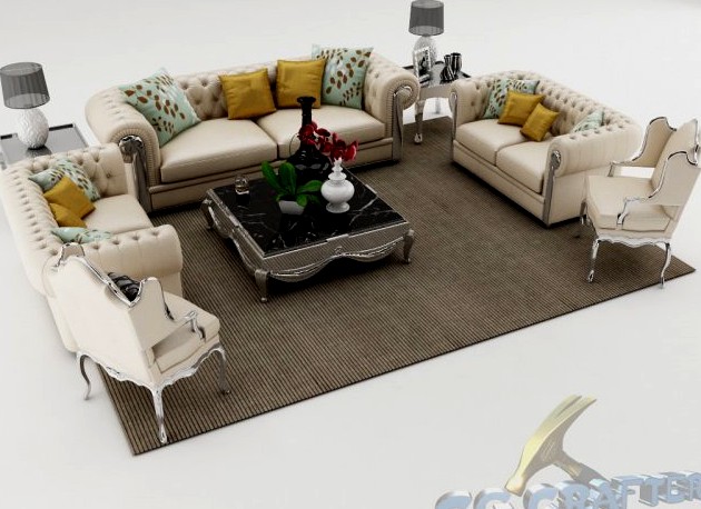 Sofa set 006 3D Model