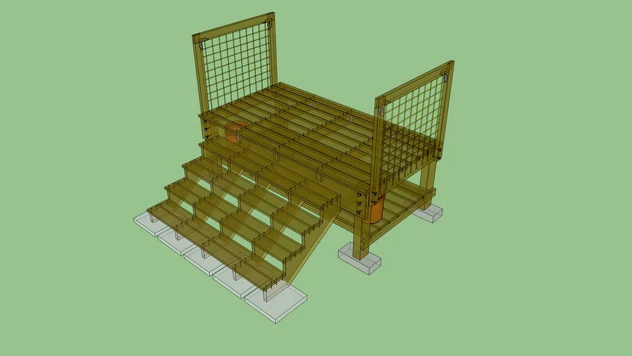 4'x8' Deck with 4 steps (stand alone)