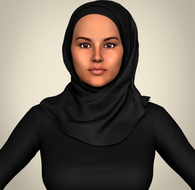 Realistic Islamic Woman 3D Model