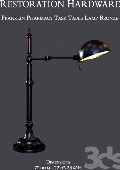 Franklin Pharmacy Task Table Lamp Bronze