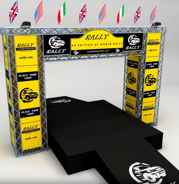 WRC motor sport podium 3D Model