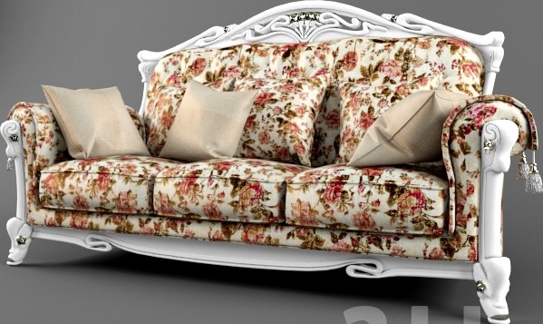 Sofa 3-seater carpenter 108, white