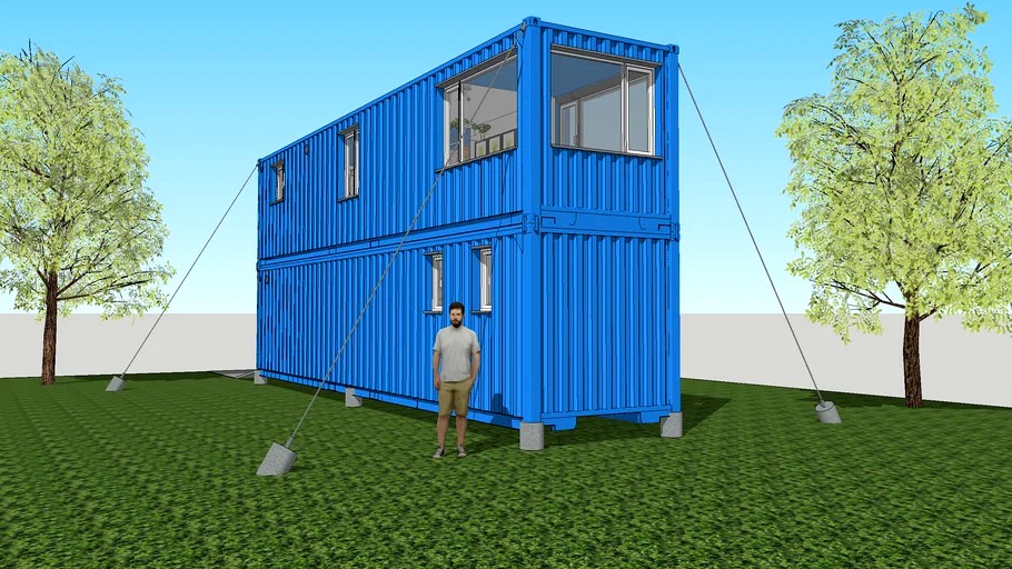 Tiny house V10, 2x 40ft shipping containers, detailed interior