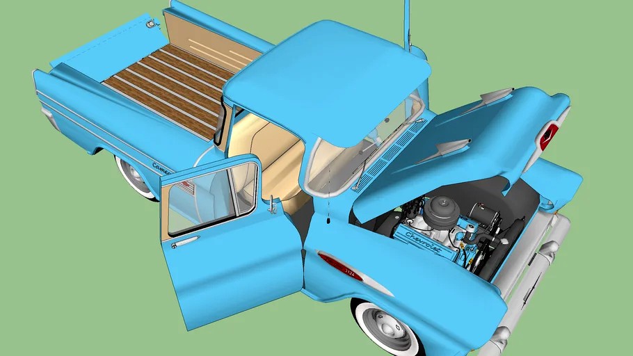 1957 Chevrolet 283 cu in V8 engine and Cameo pickup