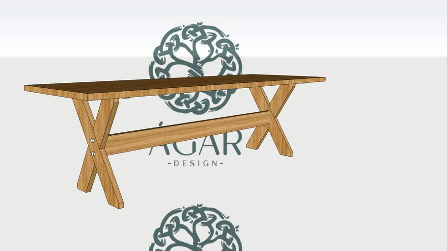 MESA RETANGULAR BASE DE X