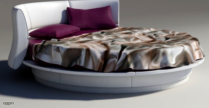 Round bed3d model