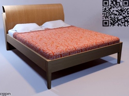 Wooden bed3d model