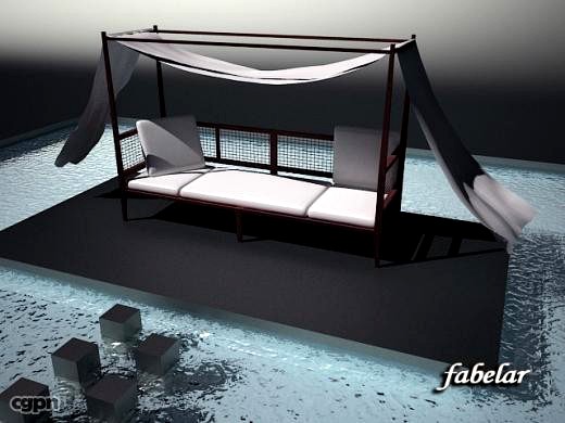 Four-poster bed3d model