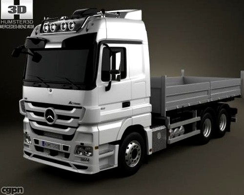 Mercedes-Benz Actros Flatbed 3-axis 20113d model