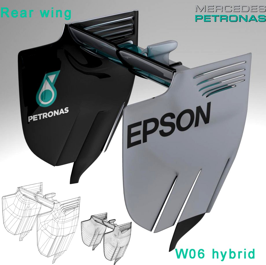Mercedes W06 Rear Wing3d model