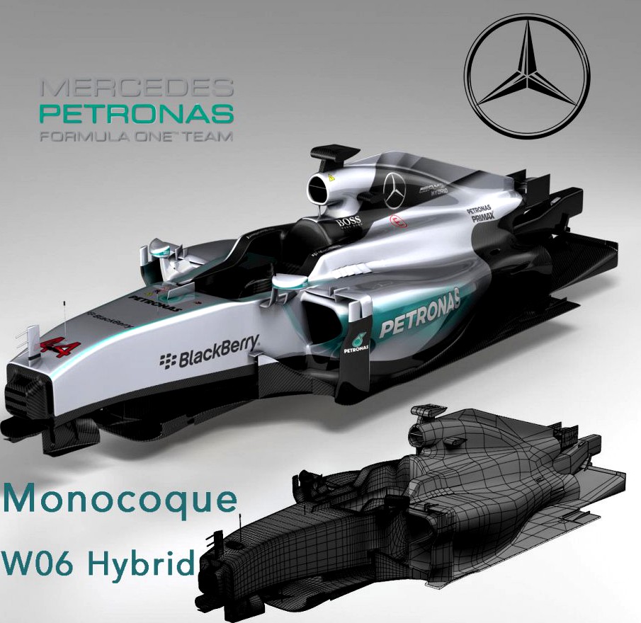 Mercedes W06 monocoque3d model