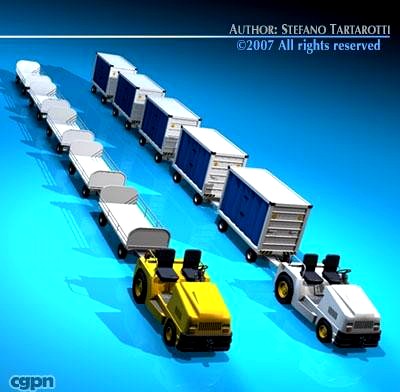 Airport baggage trailer3d model