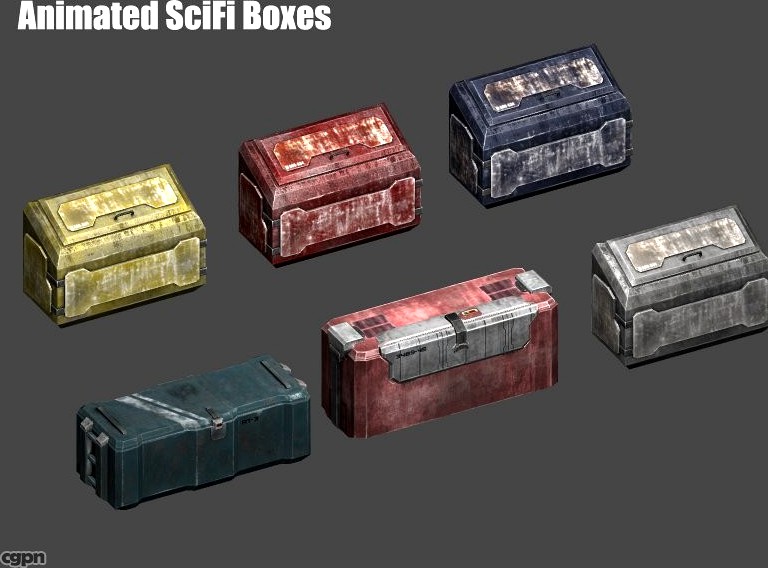SciFi Boxes3d model
