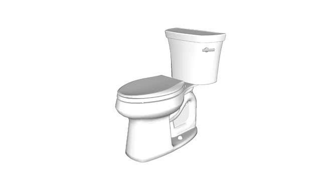 K-5298-RA Highline(R) Comfort Height(R) 1.0 gpf Comfort Height(R) two-piece elongated toilet with Class Five(R) flush technology and right-hand trip lever, seat not included
