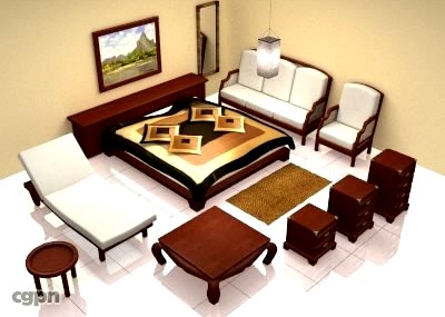 bali furniture collection 13d model