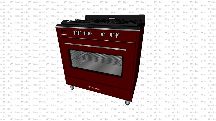 Fogão Elanto Eredità Burgundy - 90cm - Forno Elétrico