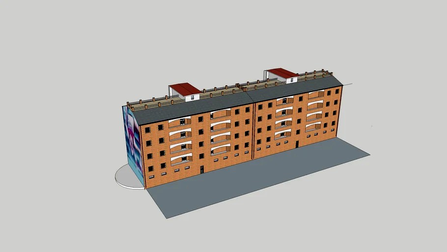 Edificio a BN con graffito