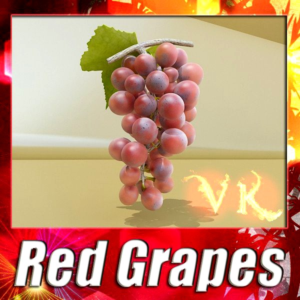 Red Grapes High Detailed3d model