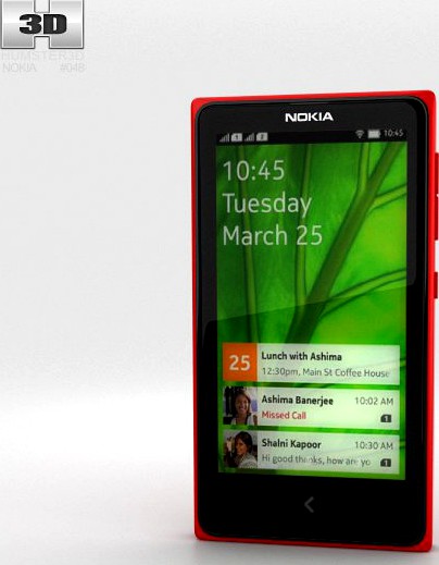 Nokia X Red3d model