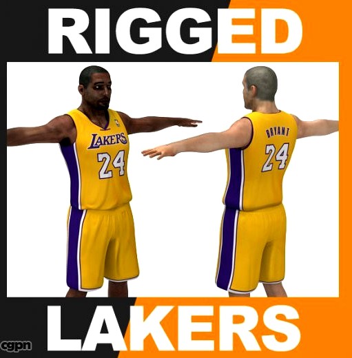 Rigged Basketball Player - Los Angeles Lakers3d model