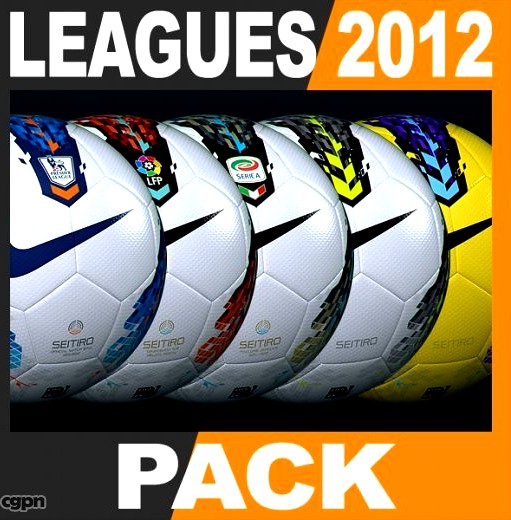 2011 2012 Nike T90 Seitiro Leagues Match Balls Pack3d model