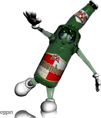 Beer Bottle Cartoon Character3d model