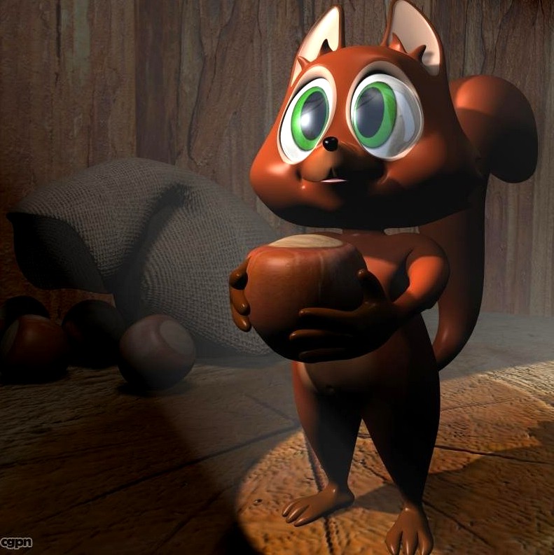 Cartoon Squirrel Character RIGGED3d model