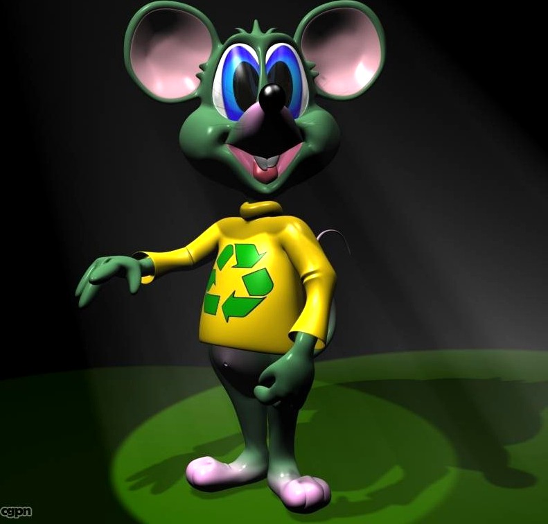 Green Mouse RIGGED3d model