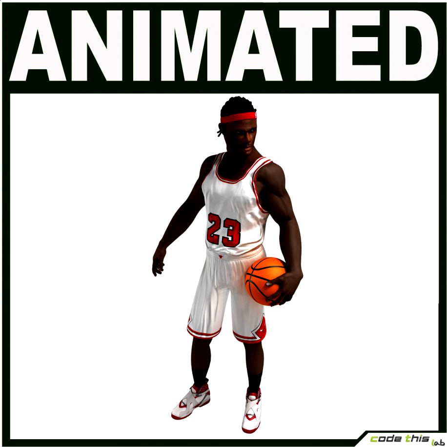 Black Basketball Player Animated3d model