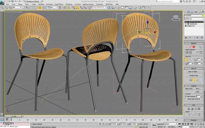 Chair Trinitad Style Wood3d model